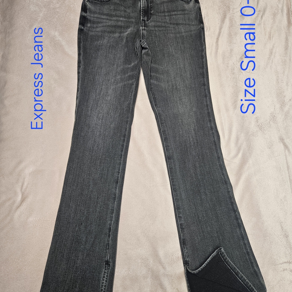 Express Gray Wide Leg Jeans